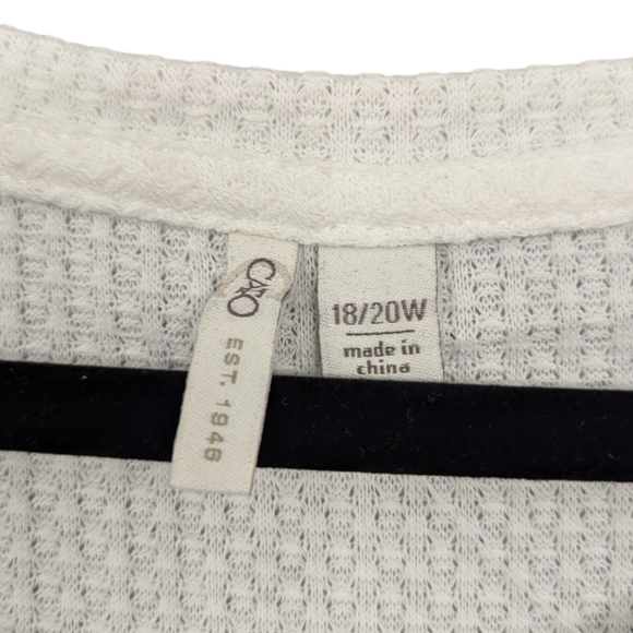 Cato • Christmas Top "Wake Pray Sleigh" Waffle Knit | Buffalo Plaid | 2X  18/20 - Picture 4 of 9